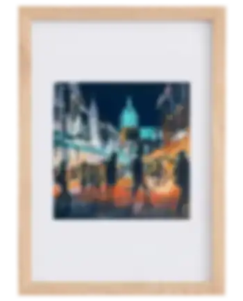 Pastel on paper. 23x23cm. 
You can admire here the night life in Utrecht near Dom toren, the centre of the city. 