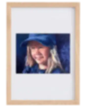 Pastel on paper. 
I painted this portrait of my daughter Zelda after our holiday in beautuful Sweden. Every time I look at it, I remember the great time we had together.